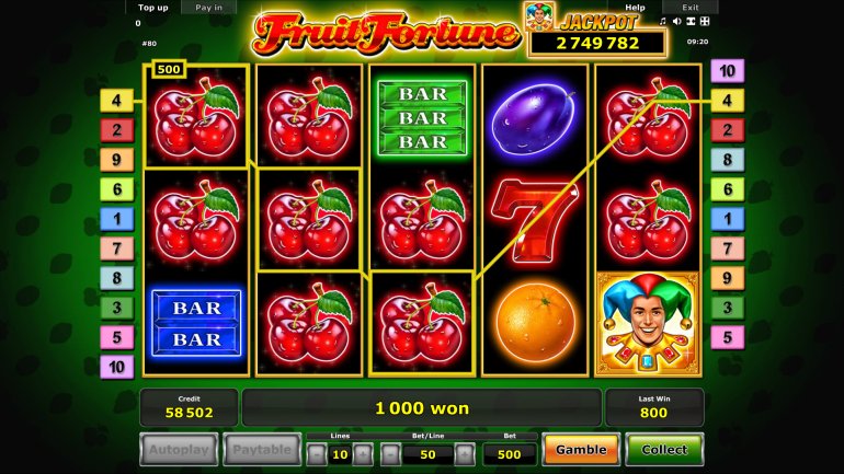 Fruit Fortune Novomatic jackpot